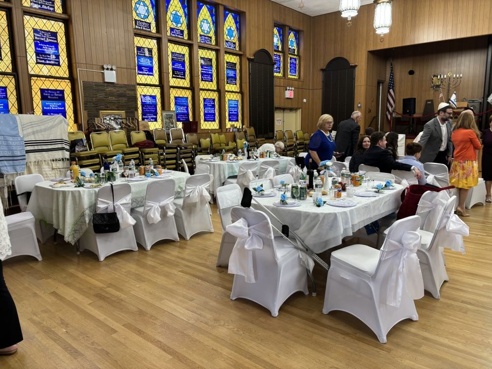 Tables set in the event hall